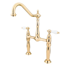 Kingston Brass  KS1072PL Two Handle Widespread Vessel Sink Faucet, Polished Brass