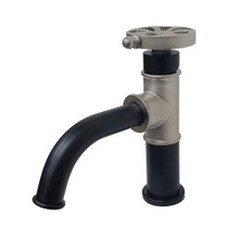 Kingston Brass  KS2828RX Belknap Single Handle Bathroom Faucet with Push Pop-Up, Matte Black/Brushed Nickel