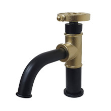 Kingston Brass  KS2822RX Belknap Single Handle Bathroom Faucet with Push Pop-Up, Matte Black/Polished Brass