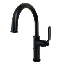 Kingston Brass  KS2230KL Whitaker Single Handle Bathroom Faucet with Push Pop-Up, Matte Black
