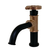 Kingston Brass  KS2827RX Belknap Single Handle Bathroom Faucet with Push Pop-Up, Matte Black/Rose Gold