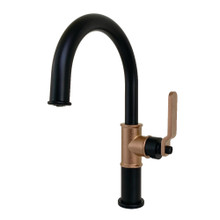 Kingston Brass  KS2237KL Eagan Single Handle Bathroom Faucet with Push Pop-Up, Matte Black/Rose Gold