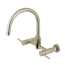 Kingston Brass  Concord 8-Inch Centerset Wall Mount Kitchen Faucet, Brushed Nickel