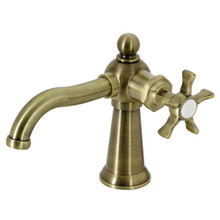 Kingston Brass  KS3543NX Hamilton Single Handle Bathroom Faucet with Push Pop-Up, Antique Brass