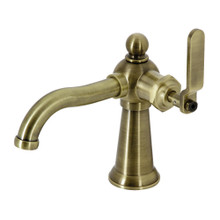 Kingston Brass  KS3543KL Knight Single Handle Bathroom Faucet with Push Pop-Up, Antique Brass