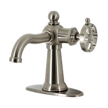 Kingston Brass  KSD3548RX Belknap Single Handle Bathroom Faucet with Push Pop-Up, Brushed Nickel