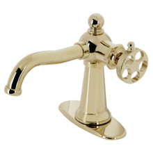 Kingston Brass  KSD3542RKX Webb Single Handle Bathroom Faucet with Push Pop-Up, Polished Brass