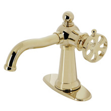 Kingston Brass  KSD3542RX Belknap Single Handle Bathroom Faucet with Push Pop-Up, Polished Brass