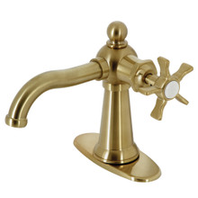 Kingston Brass  KSD3547NX Hamilton Single Handle Bathroom Faucet with Push Pop-Up, Brushed Brass