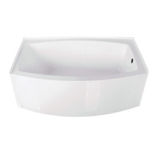 Kingston Brass  Aqua Eden VTDR603022R 60-Inch Acrylic Curved Apron Alcove Tub with Right Hand Drain Hole, White