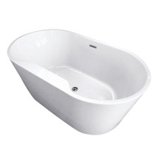Kingston Brass  Aqua Eden VTDE563224 56-Inch Acrylic Freestanding Tub with Drain, White