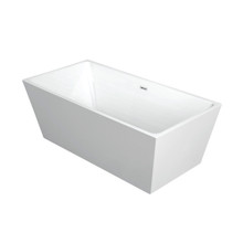 Kingston Brass  Aqua Eden VTSQ533024 53" Acrylic Freestanding Tub with Drain, Glossy White