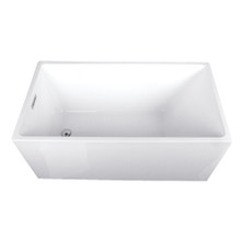 Kingston Brass  Aqua Eden VTSQ512823 51-Inch Acrylic Freestanding Tub with Drain, White