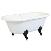 Kingston Brass  Aqua Eden VT7DS672924JNH5 67-Inch Acrylic Clawfoot Tub with 7-Inch Faucet Drillings, White/Oil Rubbed Bronze