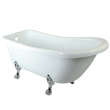 Kingston Brass  Aqua Eden VTDE692823C1 67-Inch Acrylic Single Slipper Clawfoot Tub with 7-Inch Faucet Drillings, White/Polished Chrome