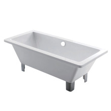 Kingston Brass  Aqua Eden VTSQ673018A1 67-Inch Acrylic Double Ended Clawfoot Tub (No Faucet Drillings), White/Polished Chrome