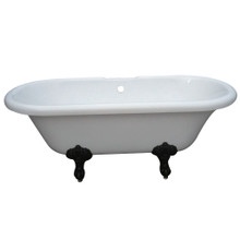Kingston Brass  Aqua Eden VT7DS673023H5 67-Inch Acrylic Double Ended Clawfoot Tub with 7-Inch Faucet Drillings, White/Oil Rubbed Bronze