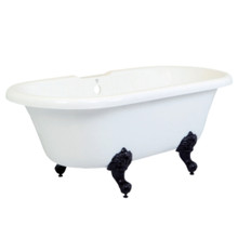Kingston Brass  Aqua Eden VTDS672924H5 67-Inch Acrylic Double Ended Clawfoot Tub (No Faucet Drillings), White/Oil Rubbed Bronze