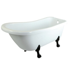 Kingston Brass  Aqua Eden VTDE692823C5 67-Inch Acrylic Single Slipper Clawfoot Tub with 7-Inch Faucet Drillings, White/Oil Rubbed Bronze