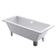 Kingston Brass  Aqua Eden VTSQ713218A1 71-Inch Acrylic Double Ended Clawfoot Tub (No Faucet Drillings), White/Polished Chrome