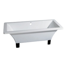 Kingston Brass  Aqua Eden VTSQ673018A5 67-Inch Acrylic Double Ended Clawfoot Tub (No Faucet Drillings), White/Oil Rubbed Bronze