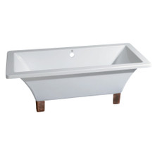 Kingston Brass  Aqua Eden VTSQ673018A6 67-Inch Acrylic Double Ended Clawfoot Tub (No Faucet Drillings), White/Naples Bronze