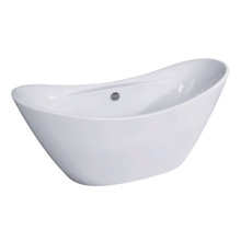 Kingston Brass  Aqua Eden VTDS682929 68-Inch Acrylic Double Slipper Freestanding Tub with Drain, White