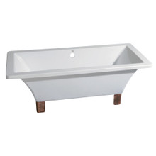 Kingston Brass  Aqua Eden VTSQ713218A6 71-Inch Acrylic Double Ended Clawfoot Tub (No Faucet Drillings), White/Naples Bronze