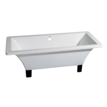 Kingston Brass  Aqua Eden VTSQ713218A5 71-Inch Acrylic Double Ended Clawfoot Tub (No Faucet Drillings), White/Oil Rubbed Bronze