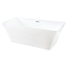 Kingston Brass  Aqua Eden VTSQ672923 67-Inch Acrylic Freestanding Tub with Drain, White