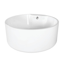 Kingston Brass  Aqua Eden VTRO535323 53" Round Acrylic Freestanding Tub with Drain, Glossy White