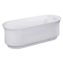 Kingston Brass  Aqua Eden VTDR662723 66-Inch Acrylic Anti-Skid Freestanding Tub with Drain, White