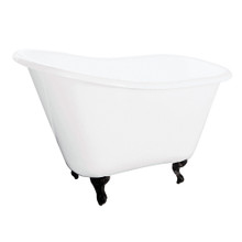 Kingston Brass  Aqua Eden VCTND5130NT0 51-Inch Cast Iron Slipper Clawfoot Tub without Faucet Drillings, White/Matte Black