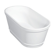 Kingston Brass  Aqua Eden VRTDE612922 Arcticstone 60" Double Ended Solid Surface Freestanding Tub with Drain, Glossy White/Matte White