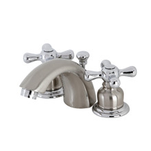 Kingston Brass  KB947AX Victorian Mini-Widespread Bathroom Faucet, Brushed Nickel/Polished Chrome
