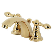 Kingston Brass  KB952ACL American Classic Mini-Widespread Bathroom Faucet with Plastic Pop-Up, Polished Brass