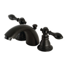 Kingston Brass  KB950ACL American Classic Mini-Widespread Bathroom Faucet with Plastic Pop-Up, Matte Black