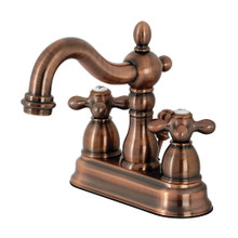 Kingston Brass  KB160AXAC Heritage 4 in. Centerset Bathroom Faucet, Antique Copper