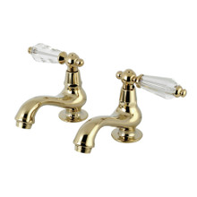 Kingston Brass  KS1102WLL Basin Tap Faucet with Cross Handle, Polished Brass