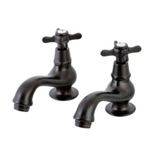 Kingston Brass  KS1105BEX Basin Tap Faucet with Cross Handle, Oil Rubbed Bronze