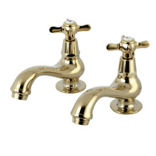 Kingston Brass  KS1102BEX Basin Tap Faucet with Cross Handle, Polished Brass