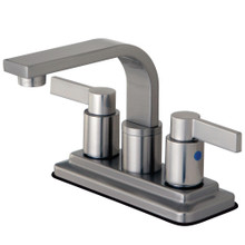 Kingston Brass  KB8468NDL NuvoFusion 4 in. Centerset Bathroom Faucet with Push Pop-Up, Brushed Nickel