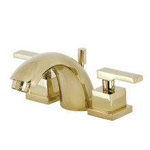 Kingston Brass  KS2952QLL Mini-Widespread Bathroom Faucet, Polished Brass