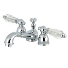 Kingston Brass  KS3951WLL Wilshire Mini-Widespread Bathroom Faucet with Brass Pop-Up, Polished Chrome