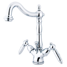 Kingston Brass  KS1431GL Victorian Two-Handle Bathroom Faucet with Brass Pop-Up and Cover Plate, Polished Chrome