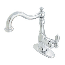 Kingston Brass  Fauceture FSY7701ACL American Classic Single-Handle Bathroom Faucet with Push Pop-Up and Cover Plate, Polished Chrome