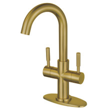 Kingston Brass  Fauceture LS8453DL Concord Two-Handle Bathroom Faucet with Push Pop-Up, Brushed Brass