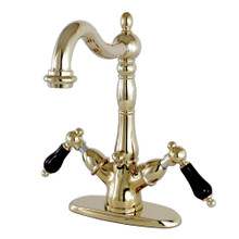 Kingston Brass  KS1432PKL Duchess Two-Handle Bathroom Faucet with Brass Pop-Up and Cover Plate, Polished Brass