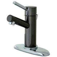 Kingston Brass  NS8427DL Water Onyx Single-Handle Bathroom Faucet, Black Stainless Steel/Polished Chrome