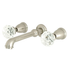 Kingston Brass  KS7128KWL Krystal Onyx Two-Handle Wall Mount Bathroom Faucet, Brushed Nickel